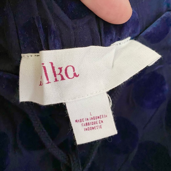 Navy blue polka dot lounge pants - Picture 3 of 6